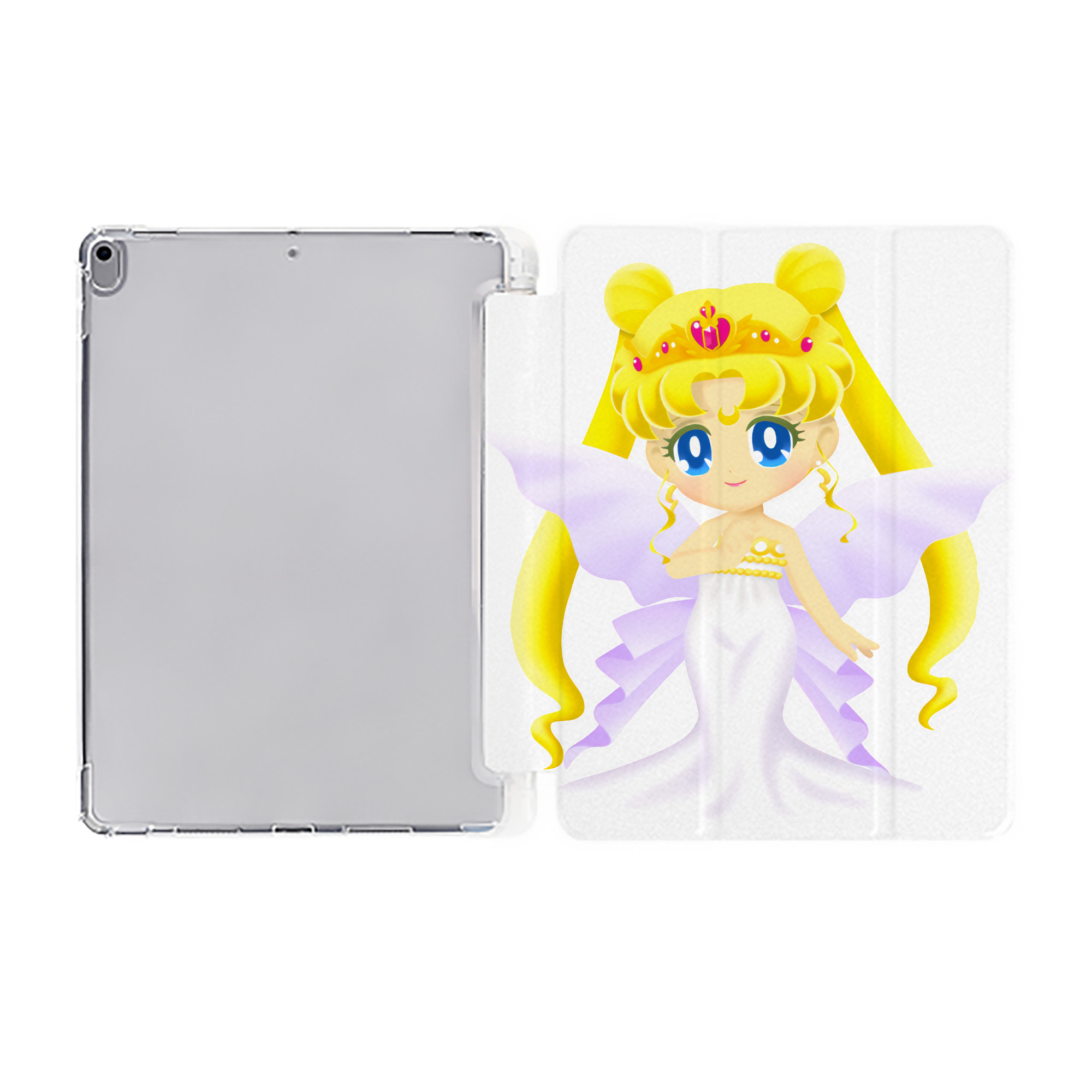 （画像用） 美少女戦士セーラームーン 愛野 美奈子 あいの みなこ Sailor Moon Aino Minako IPad ケース ペン収納付き 三つ折りスタンド PUレザー×シリコン 対応機種9.5/10.5/10.9インチ